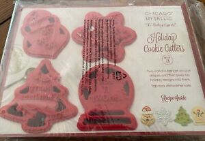 SUR LA TABLE HOLIDAY COOKIE CUTTER SET OF 8 CHICAGO METALLIC CHRISTMAS