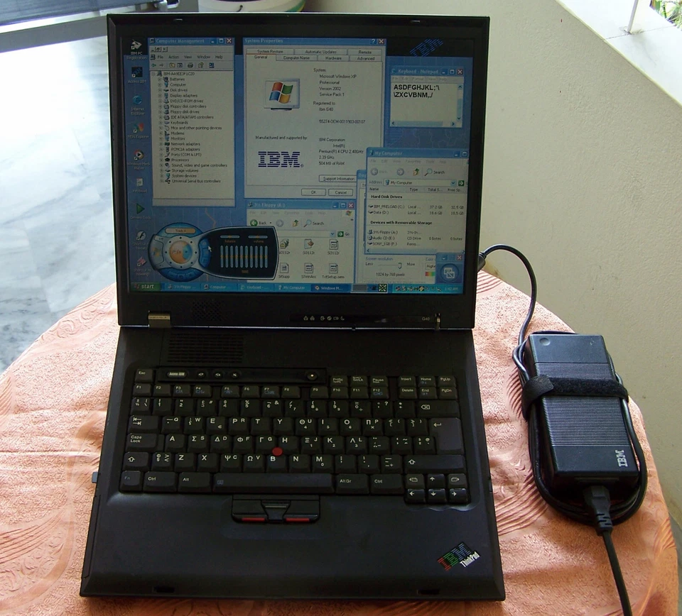 Rare IBM Laptop G-40 Type 2388 Intel-P4 2.4GHz 504MB 60GB Parallel Floppy (x a t - Image 1 of 4