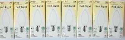 LED Bulb Filament Candle Soft Light 4W E14/SES  White Pack of 8 - Image 1 of 3