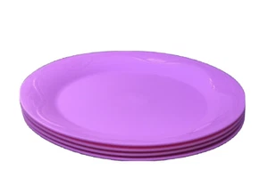 Tupperware Tag der offenen Tür 4er Set Dessertteller 8 Zoll rund Flieder Neu - Bild 1 von 2