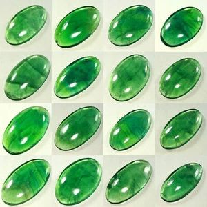 NATURAL TRANSLUCENT AFGHANISTAN GREEN FLUORITE OVAL CABOCHON GEMSTONE AW- - Picture 1 of 21