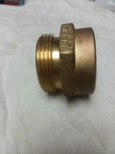 1-1/2" Female NPT X 1-1/2" Male NST Hex Adapter Brass Hydrant Hose - Picture 1 of 3