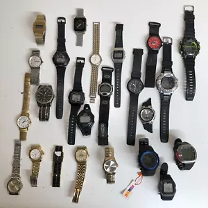 Approx 24 Assorted Mens Watches Untested Vintage New Parts Repair Good - Picture 1 of 10