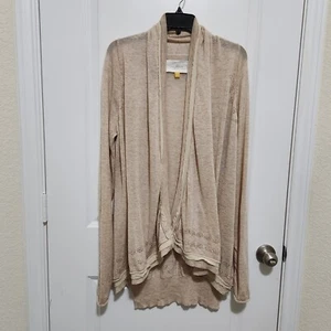Cardigan Leifsdottir donna L aperto davanti misto lana dettagli a punta preppy boho - Foto 1 di 11