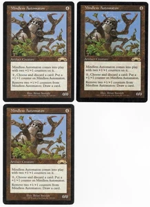 Mindless Automaton x3 3x 1998 Exodus artefacto raro incoloro criatura Magic The Gathering LP AZ2 - Imagen 1 de 2