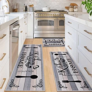 Juegos de alfombras de cocina boho 3 piezas, alfombrillas de cocina lavables para piso, sofá antideslizante... - Imagen 1 de 9