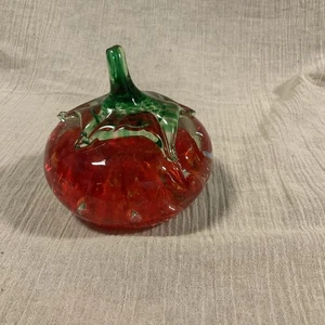 Wheatonware Exclusive 1973 Controlled Bubble Art Glass Red Tomato Paperweight  - Picture 1 of 5