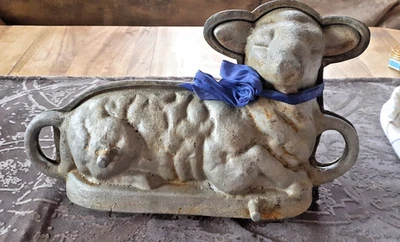 große antike Gusseisen? Backform Osterlamm Aluguss? Osterbackform Schaf 34x20cm - Bild 1 von 4