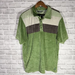 Burton Green Velour Cotton Blend Casual Polo Shirt Mens Size L - Picture 1 of 5