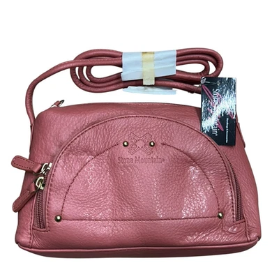 Genuine Leather Stone Mountain Coral Crossbody Handbag Shoulder Purse - Image 1 of 4