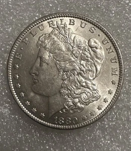 Dólar de plata Morgan 1890 P sin circular como nuevo 90% monedas de $1 EE. UU. - Imagen 1 de 4