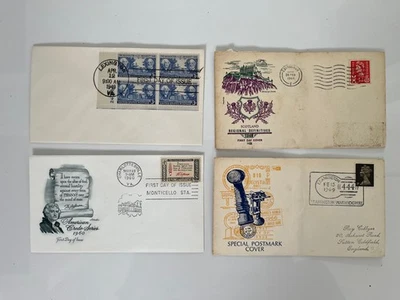 Lot of 4 First Day Covers - 1949, 1960, 1968 US and British Vintage - Image 1 of 4