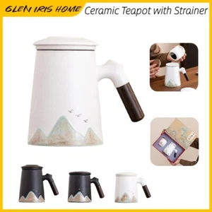 New Chinese Ceramic 480mL Teapot With Lid Strainer Handmade Home Office Giftbox - Bild 1 von 28