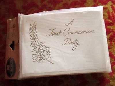 NEW Vtg 70s Norcross First Communion Invitation Cards pack of 12 w/envelopes - Image 1 of 3