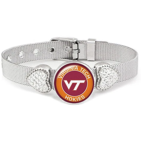 VT Virginia Tech Polytechnic Hokies Womens Silver Bracelet Jewelry Gift D26 Cover