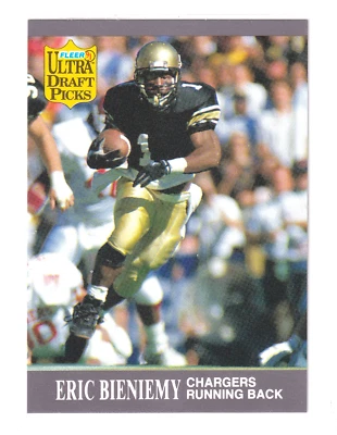 1991 Fleer Ultra Draft Picks Rookie Eric Bieniemy #280 San Diego Chargers - Image 1 of 2