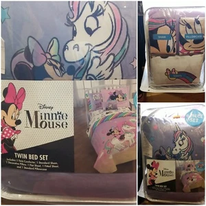 NEW! Minnie Mouse DISNEY 6 Piece Twin Pink Bedding Comforter Sheet Set $120 MSRP - Picture 1 of 22