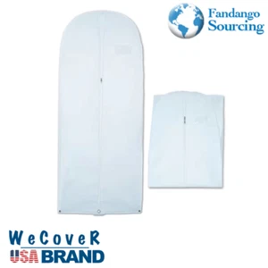 72" Clothes Cover Garment Bags Coat Long Dress Bags w/Handle & Snaps Color White - Picture 1 of 5