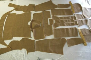 PORSCHE 356 ROADSTER - ORIGINAL GERMAN SQUARE WEAVE CARPET KIT IN TAN - Picture 1 of 3