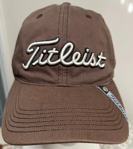 Titleist Golf Brown Adjustable Strap Back Baseball Hat Cap Embroidered One Size - Picture 1 of 4