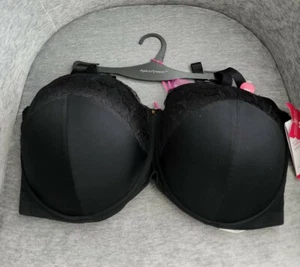 Ashley Stewart Lace Butterfly Bra Full Coverage Cushioned Straps $54 Black - Picture 1 of 4