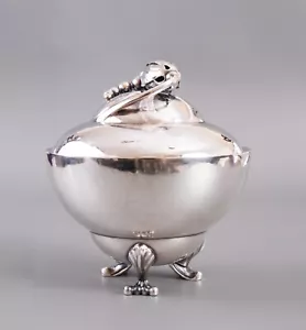Georg Jensen Denmark Sugar Bowl Blossom Sterling Silver Marked c.1915-1930 - Picture 1 of 10