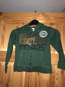 BNWOT RED DUCK Boys Green Sould Digital Logo Zipped Hooded Top Age 4-5yrs - Picture 1 of 4