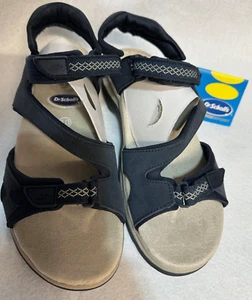 Dr. Scholl’s Navy Blue Leather Sport Sandals Raychel Womens Strappy Size 10 NEW - Picture 1 of 11