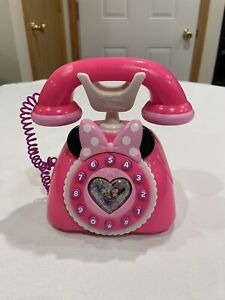 Disney Minnie Mouse Pink Telephone 7" Happy Helpers Talking Toy Works