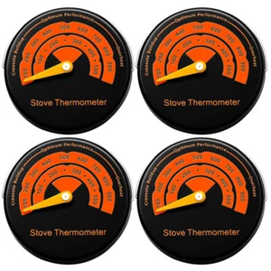 4X Quick Stove Flue Pipe Thermometer Wood Burner Fuel Magnetic Temperature Gauge - Picture 1 of 12