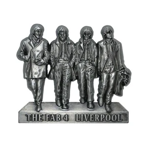 Beatles Fab 4 Statue Metal Fridge Magnet - Picture 1 of 2