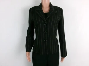 Studio 1940 3-Button Suit Jacket Size: 12 BLACK/TAN STRIPE - Picture 1 of 2