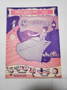 Vintage 1948 Walt Disney Cinderella Noten Bibbidi-Bobbidi-Boo Song Sheet - Bild 1 von 3