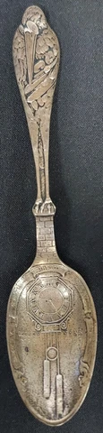 1920 Reed and Barton Sterling Birth Record Spoon Figural Stork 33g (ELW1305) Cover