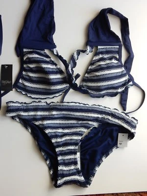 Mossimo  2-Piece Bikini Swimsuit Size Small Blue Gray White New/Tags $42.98 - Imagem 1 de 2