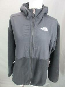 The North Face Size XL/18-20 Boys Black Full Zip Nylon Fleece Hooded Jacket T679