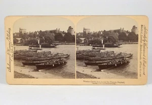 Windsor Castle from Across the Thames Stereoview Underwood Strohmeyer Wyman 1896 - Picture 1 of 2