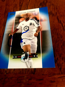 Collen Warner 2017 Topps MLS Soccer Signed Limited Number Card 98/99 Minnesota