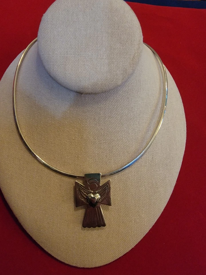  Gargantilla de ley 925 con colgante de ángel Carolyn Pollock pasador/colgante Foto 1 de 4