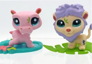 Original LPS Littlest Pet Shop Hippo #2083 & Lion #2084 - Picture 1 of 8