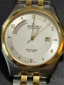 Edox Men's 83013 Classic Day Date Swiss Automatic Watch w/original box/manual - Picture 1 of 5