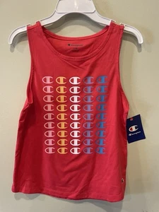 Champion Lot Of 2 Girls Youth Tank Tops Size L (14) Red / White Multicolor New - Picture 1 of 5