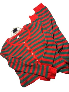 Pigiama intero termico a righe verde navy vecchio nuovo con etichette taglia small donna - Foto 1 di 12