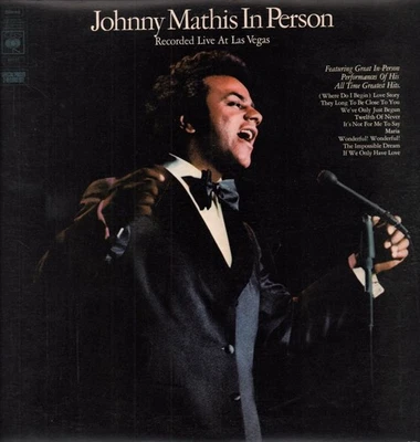 Johnny Mathis In Person double LP vinyl UK Cbs 1972 in gatefold sleeve recorded - Image 1 of 3