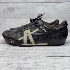 Diesel Para hombres Marrón Oscuro Cuero Con Cordones Informales Tenis Zapatos EE. UU. 12 EUR 45 - Imagen 1 de 6