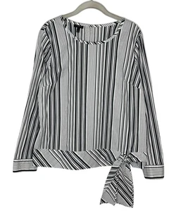 Blusa para mujer Talbots con estampado negro/blanco talla grande - Imagen 1 de 5