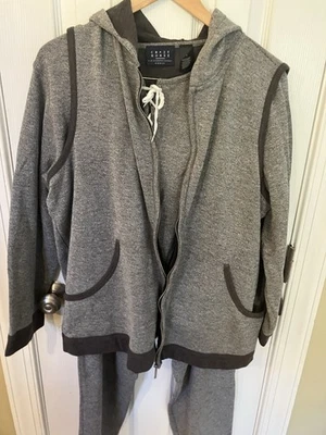 Traje de chándal Liz Claiborne 3 piezas gris 2XL algodón pesado suave. Pantalones, top, chaleco Foto 1 de 4