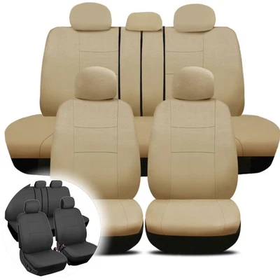 For Nissan 5-Seat Car Seat Cover Front Rear Full Set Protector Cushion Polyester - Image 1 of 4