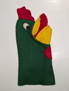 Vintage Green Rooster Hand Puppet Sheram Industries 1978 Children's Show Chicken - Picture 1 of 4