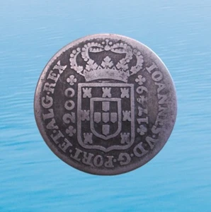 REGLA DE PLATA PORTUGAL 240 REIS 12 VINTENS 1749 JOÃO V KM 181 #4536# - Imagen 1 de 2